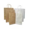 Customized Shopping Paper Bags Logo Printed Fast Food Packaging Takeaway Twisted Handle Kraft Paper Bag