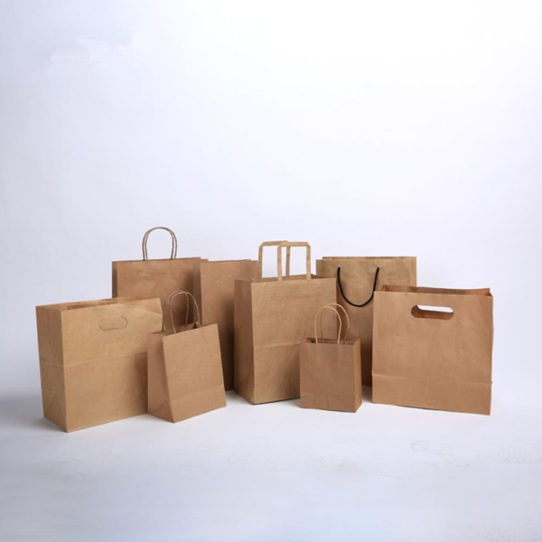 Wholesale Kraft Paper Bag With Handle Custom Printed Shopping Paper Bags With Your Own logo