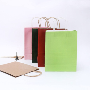 Wholesale Kraft Paper Bag With Handle Custom Printed Shopping Paper Bags With Your Own logo