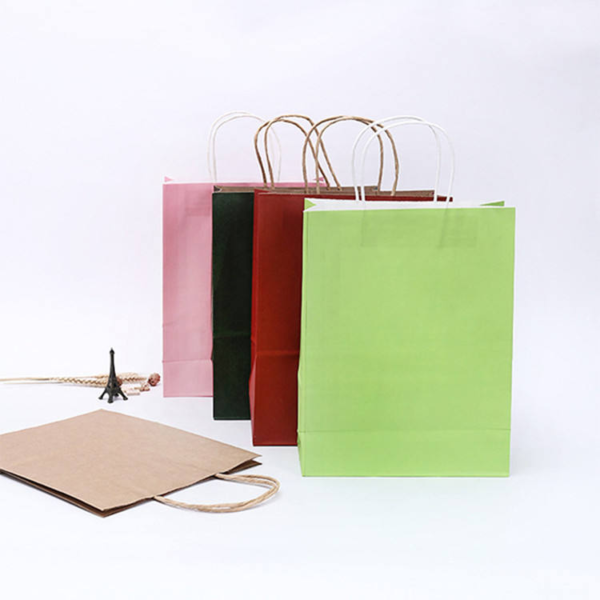 Wholesale Kraft Paper Bag With Handle Custom Printed Shopping Paper Bags With Your Own logo
