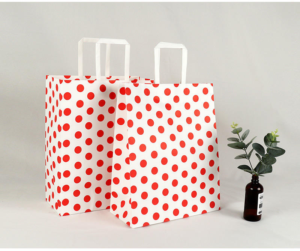 Luxury Custom Printed Your Own Logo White Brown Kraft Gift Craft Shopping Paper Bag With Handles