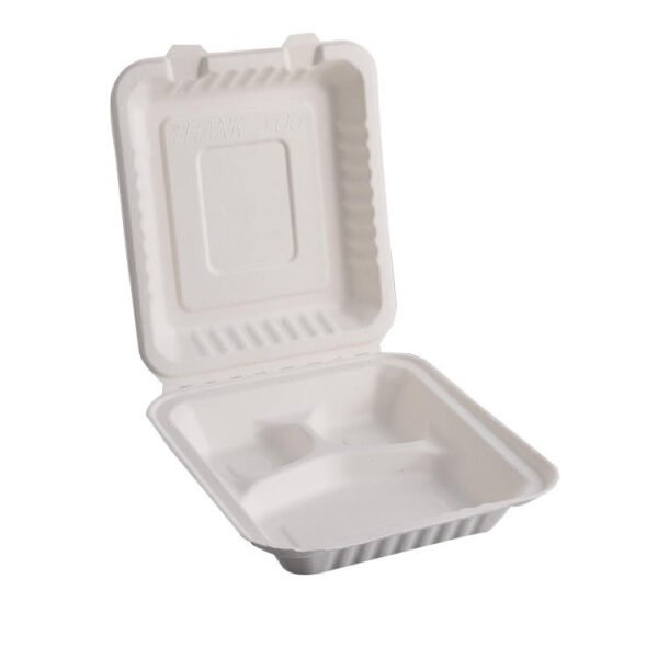 Ecofriendly Bamboo Paper Pulp Food Container Takeaway Lunch Storage Sandwich Box Product Disposable