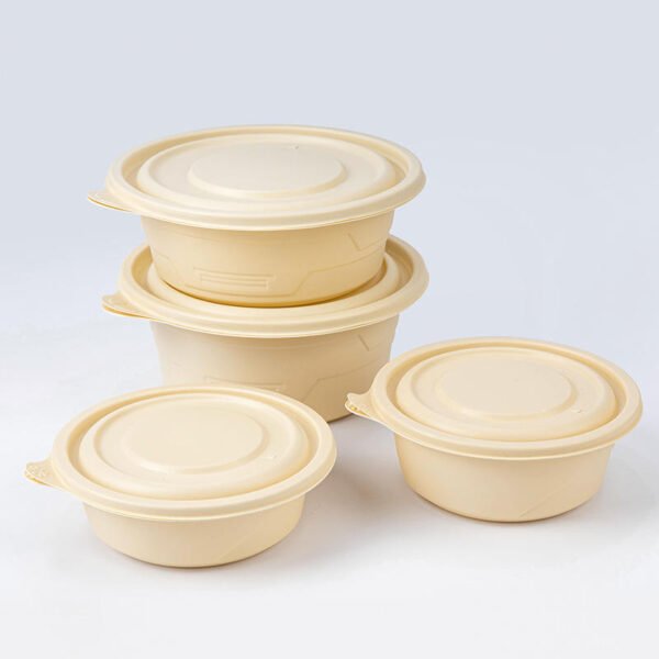 Disposable Corn Starch Degradable Thickened Lunch Box Durable Microwave Heating Support Custom