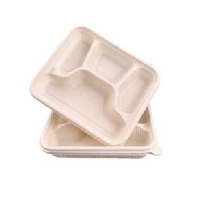 Disposable Corn Starch Degradable Thickened Lunch Box Durable Microwave Heating Support Custom