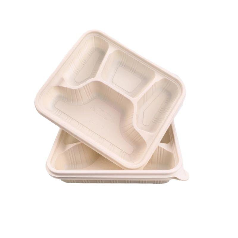 Disposable Corn Starch Degradable Thickened Lunch Box Durable Microwave Heating Support Custom