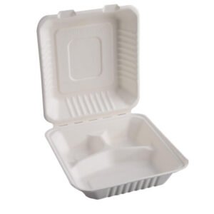 Ecofriendly Bamboo Paper Pulp Food Container Takeaway Lunch Storage Sandwich Box Product Disposable