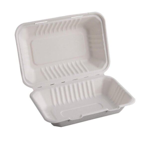 Ecofriendly Bamboo Paper Pulp Food Container Takeaway Lunch Storage Sandwich Box Product Disposable