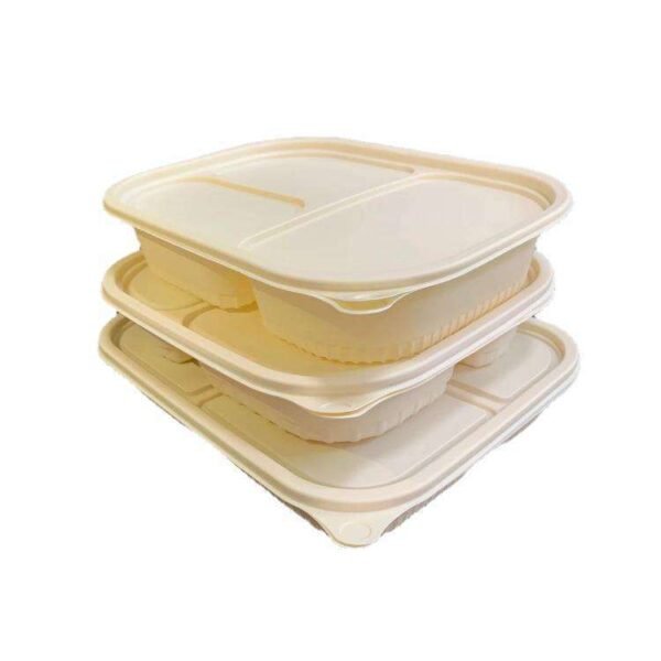 Disposable Corn Starch Degradable Thickened Lunch Box Durable Microwave Heating Support Custom