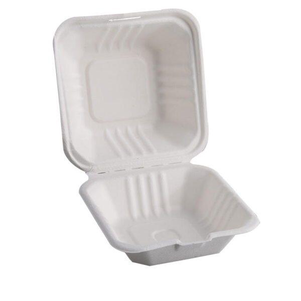 Ecofriendly Bamboo Paper Pulp Food Container Takeaway Lunch Storage Sandwich Box Product Disposable