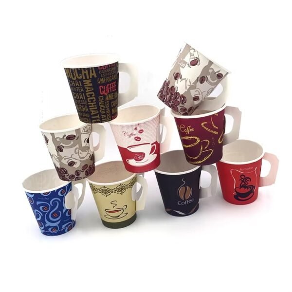 Hot Popular Best Selling Wholesale Disposable Corrugated Ripple Coffee Paper Cup With Handle