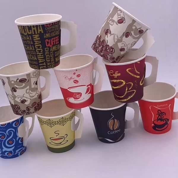 Hot Popular Best Selling Wholesale Disposable Corrugated Ripple Coffee Paper Cup With Handle