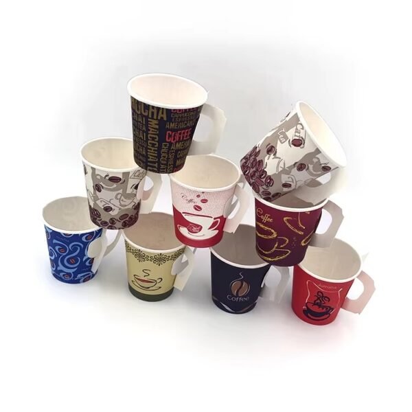Hot Popular Best Selling Wholesale Disposable Corrugated Ripple Coffee Paper Cup With Handle