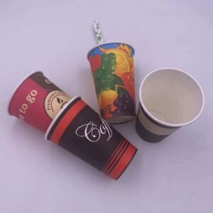 Wholesale Lions Brand 4oz/6oz/7oz/8oz Synthetic Paper Disposable Single Wall Cups Custom Logo for Juice Beverage