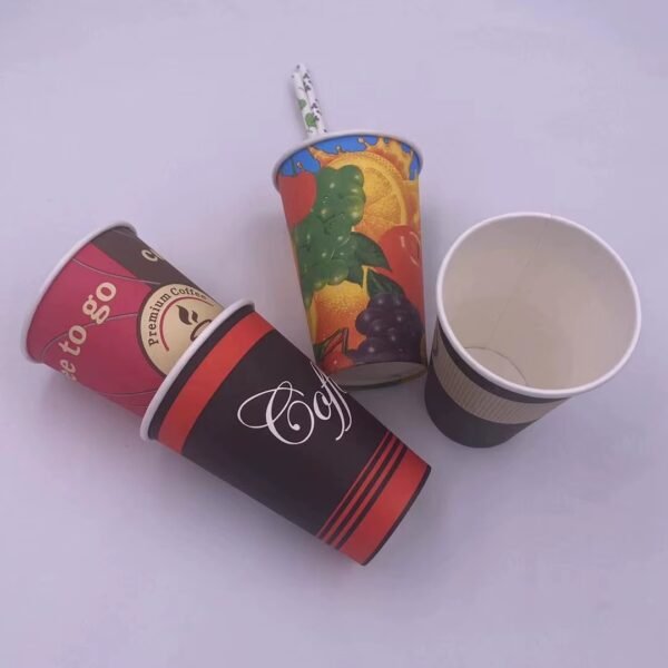 Wholesale Lions Brand 4oz/6oz/7oz/8oz Synthetic Paper Disposable Single Wall Cups Custom Logo for Juice Beverage