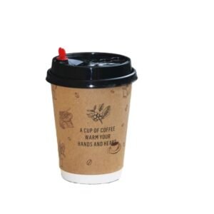 Disposable Double Wall Synthetic Paper Cups 4oz/6oz/7oz/8oz for Beverages