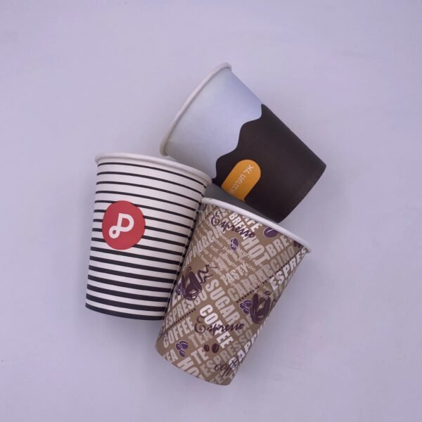 Business Hospitality Disposable Synthetic Paper Cups Lids Double Insulation Recyclable Ripple Wall Design Multiple Sizes