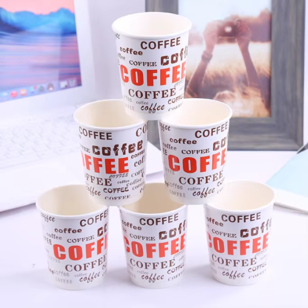 Professional Printing Technology PE Coating Synthetic Paper Disposable Single Wall Drink Cups 4oz/6oz/7oz/8oz