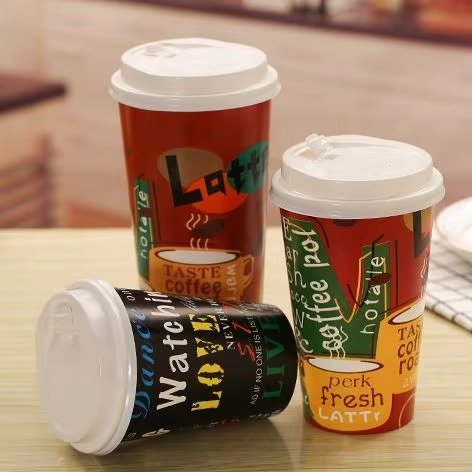 Synthetic Paper Disposable Ripple Wall Cups-Recyclable Various Sizes (2.5oz-16oz)