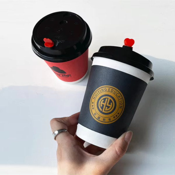 Customized Coffee Drinking Tea Paper Cup Disposable Paper Coffee Cups Double Wall Ripple Wall Paper Coffee Cups