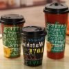 Synthetic Paper Disposable Ripple Wall Cups-Recyclable Various Sizes (2.5oz-16oz)