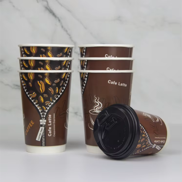 Customized Coffee Drinking Tea Paper Cup Disposable Paper Coffee Cups Double Wall Ripple Wall Paper Coffee Cups