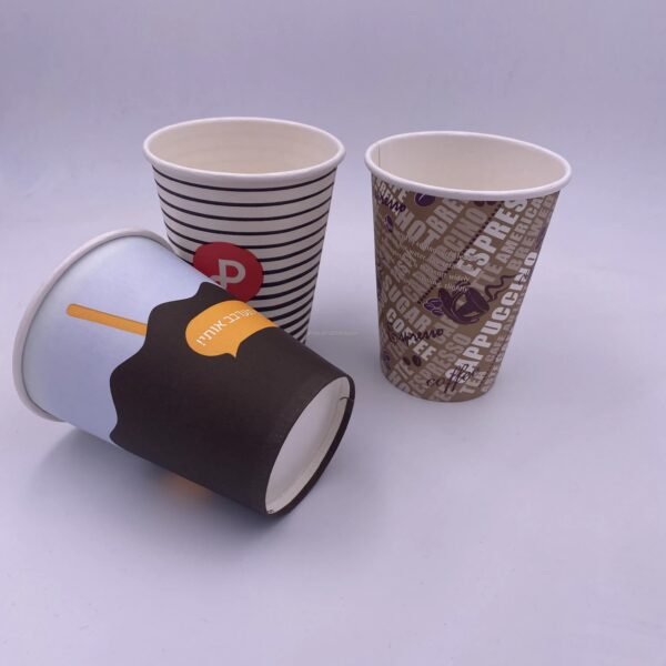 Business Hospitality Disposable Synthetic Paper Cups Lids Double Insulation Recyclable Ripple Wall Design Multiple Sizes