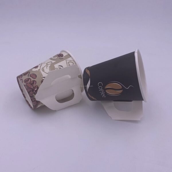 Factory Flexographic Printing Recyclable Ripple Wall Wide Range of Uses Thickened Embossed Paper Cups with Lids Sizes 2.5oz-16oz