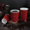8oz 12 oz Printing Ink Corrugated Disposable Ripple Wall Coffee Paper Cup With Lids
