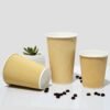Upscale Odorless Takeaway Package for Commercial Use Double Ripple Wall Paper Cup