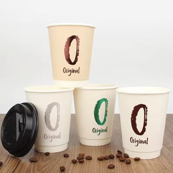 Upscale Odorless Takeaway Package for Commercial Use Double Ripple Wall Paper Cup